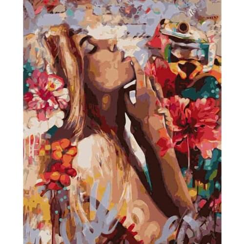 Olieverfschilderij Van Nummers Bloem Op Canvas Set Decor Voor Color By Number Girl Handgeschilderd Gift 40X50cmMulticolor