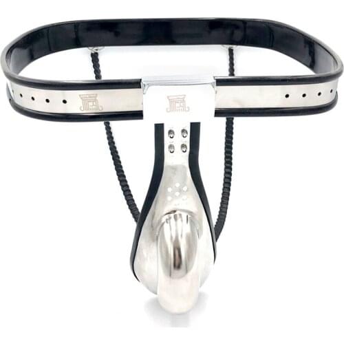 Adjustable Waist Stainless Steel Silicone Male Chastity Belt Cock Cage Penis Lock Underwear BDSM Bondage Sex Toys For Men Cbt