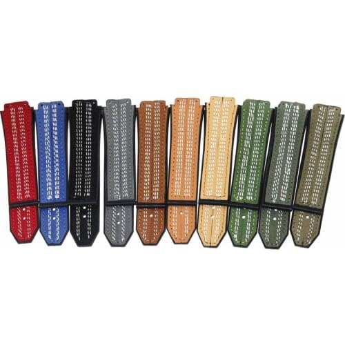 10 colors 26*19mm leather cowhide strap for Hublot watch with classic fusion series big bang bracelets, watchbands belt