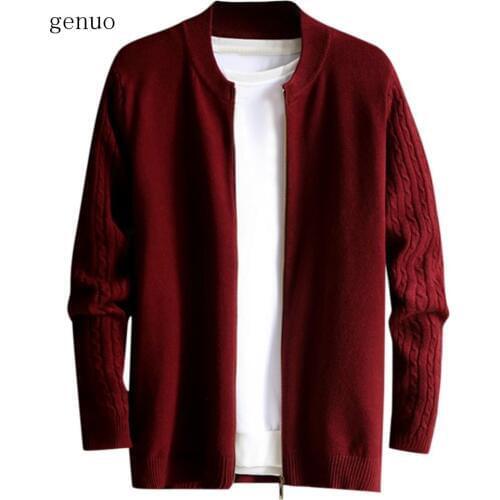 Sweater Men Casual Autumn Winter Zip Warm Outwear Long Sleeve Jacket Coat Knitted Pullovers Sweaters jerseys para hombres