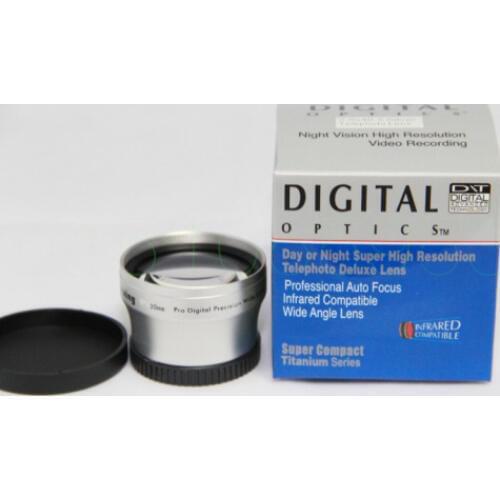30mm 2.0x TELE Telephoto LENS for 30mm Front Threads Camcorder 2x Silver