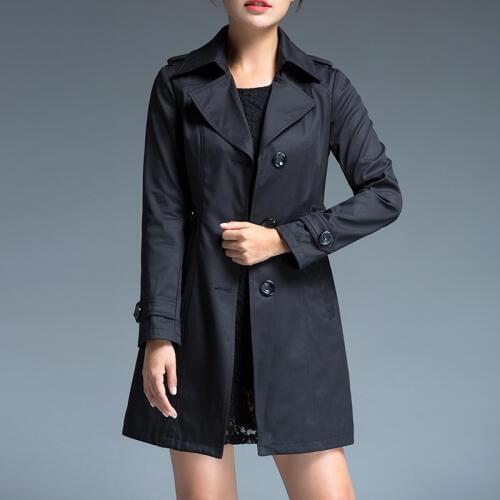 Large size windbreaker female fat mm2017 new large size womens long style wind coat lady coat autumn 100KG