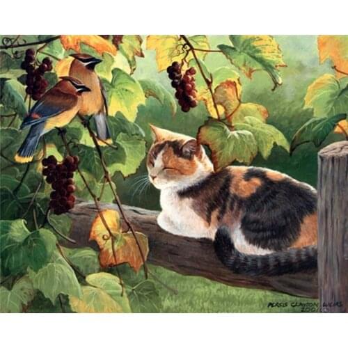 YIKEE diamond painting cat，cross stitch diamond,diamond mosaic paintings Y1497