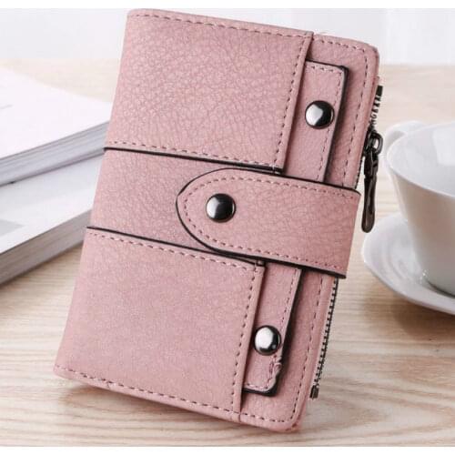 Women Wallet Simple Retro Rivets Short Wallet Coin Purse Card Holders Handbag for Girls Purse Small Wallet Ladies Bolsa Feminina