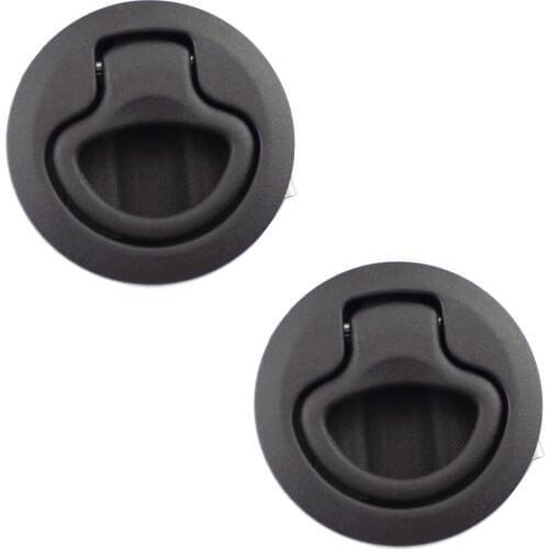1 Pair Marine Slam Latch Black Deck Door Pull Round Non-Locking Locking lift handle Flush Boat Latch Locking Flush Pull Latches