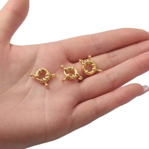 1pcs/Lot Copper Sailor Clasps Connector Fit Charm Bracelets End Clasps DIY Jewelry Making Findings Round Clavicle Necklace Clasp