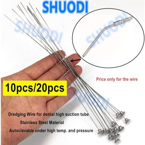 10pcs/20pcs Stainless Steel Dredging wire for Dental Aspirator Ferguson Frazier Suction Tube Dental High Suction Tube lab tool