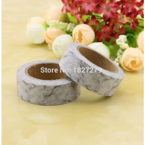 1X DIY Japanese Paper Marble Washi Tape White Paper Masking Tapes Decorative Stationery Tape 1.5cm*10m