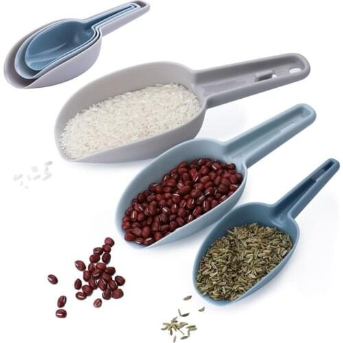 3Pcs Different Size Measuring Scoop Kitchen Coffee Beans Food Flour Cereal Popcorn Spoon Shovel Utensils Kitchen Tools Gadgets