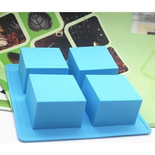 4 hole Square Silica gel cake mold handmade soap mold :hole:5.9 * 4CM kitchen tools