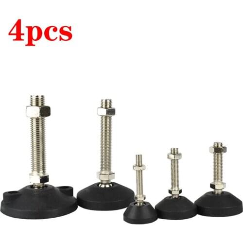 4pcs Furniture Support Leg Non-skid Pad M8/M10/M12 Adjustable Universal Office Warehouse Shelves Nylon Hooves Fixed Anchor Foot