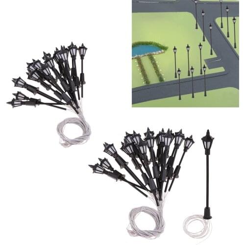 40pc Model Miniature Street Lights HO OO Scale LEDs Garden Light 1/100 1/75