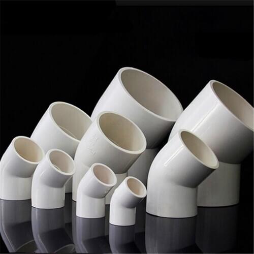 5 pcs 20/25/32/40mm Inner Dia 45 Angle Degree Elbow PVC Water Pipe Adapter White Gray Blue Free Shipping