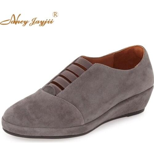 BC Women New Arrival Summer Grey&Red&Black Handmade Flock Upper Wedges Sandals Causal Shoes Woman,Daily&Walking,Large Size 4-16