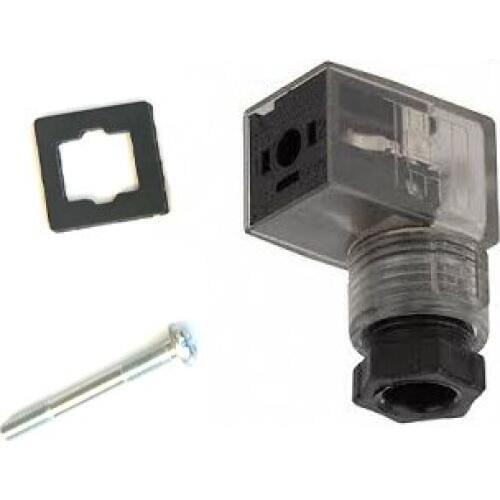 Free Shipping 4V110 DIN43650C Connector Box w Led Light Clear Color Junction Connector With Screw And Washer for DC Voltage