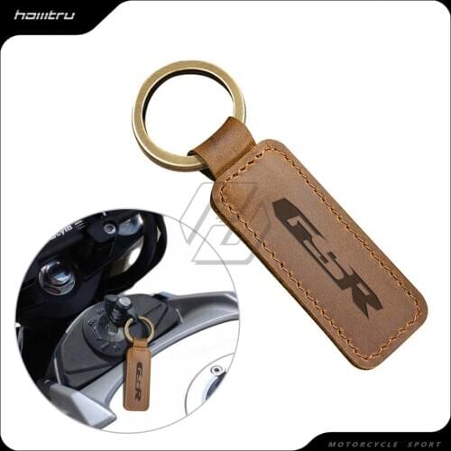 Motorcycle Cowhide Keychain Key Ring Case for Suzuki GSR GSR125 GSR250 GSR400 GSR600 GSR750 Models