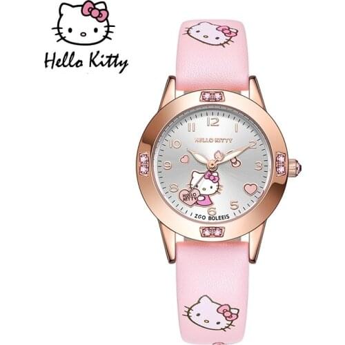 Disney Official Girls Fashion Casual Quartz Wristwatches Cute Cat Cartoon Dog Children Kids Student Gift Small Dial Lovely Clock