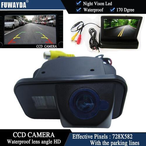 FUWAYDA Color CCD Car Rear View Camera for TOYOTA Corolla Tarago Previa Wish Alphard+4.3 Inch foldable LCD Monitor WATERPROOF HD