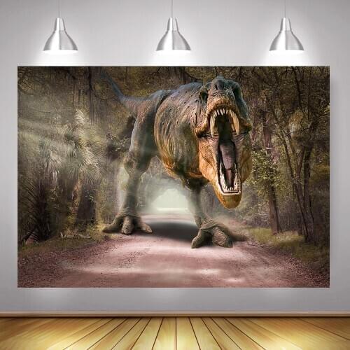 Photography Backdrop Dinosaur Theme Party Background Jurassic World Photocall Jungle Forest Birthday Photographic Backdrops
