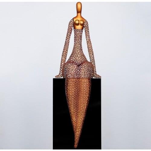 Hotel lobby Sales Office clubhouse abstract characters creative sculpture ornaments metal decorative crafts