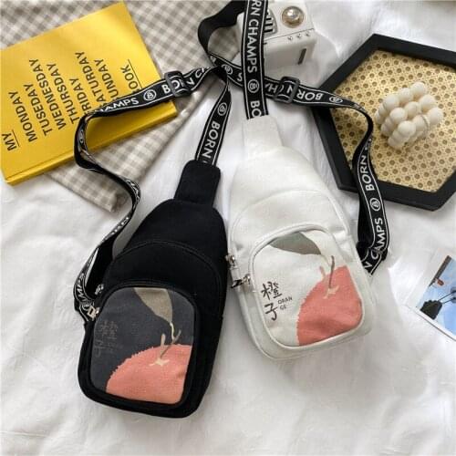 Canvas Small Mini Chest Bag Women Shoulder Crossbody Bag Summer Womens Bags Fashion Printing 2021