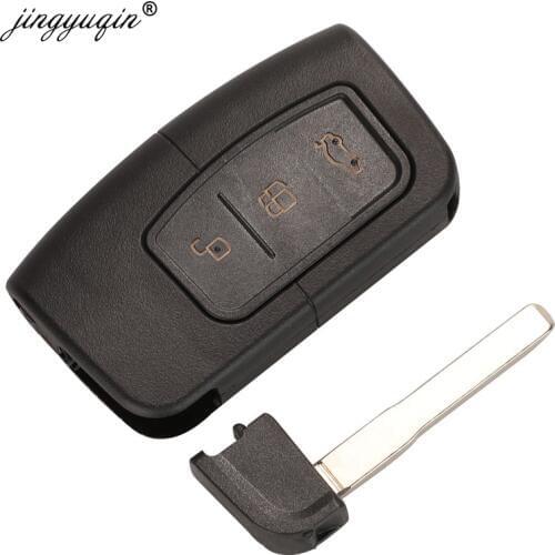 Jingyuqin Smart Remote Key Shell Case 3 Button for Ford 2016+ Focus Mondeo Galaxy S-Max C-Max Kuga Keyless Housing Replacement