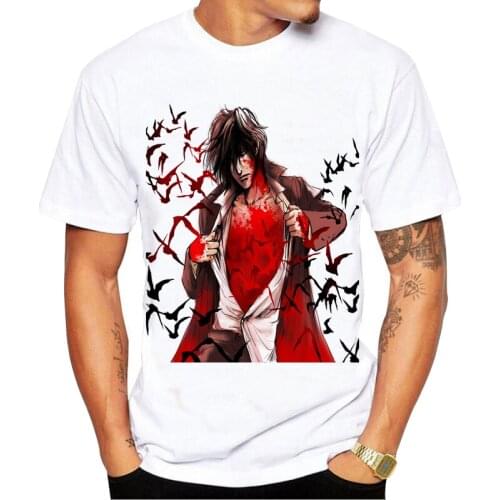 Custom Printed Anime Shirts CV103 Classic Alucard t-shirt Summer Casual Streetwear Top tees