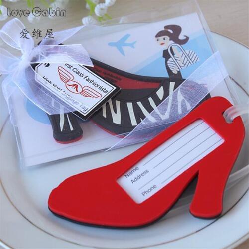 Creative High Heel shoe silicone Luggage Tag novelty wedding favors bridal shower gifts and giveaways for guests 20pcs