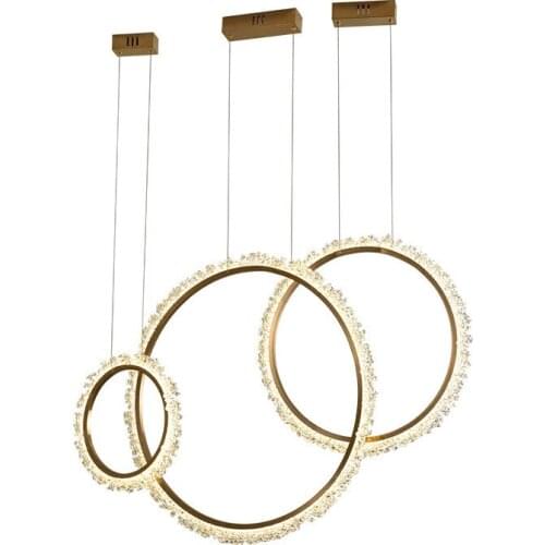 Circle postmodern contracted Chandelier crystal droplight of restaurant LED lamp bedroom light Chandelier Lighting