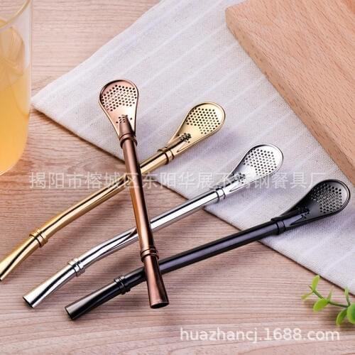 Kitchen accessories Stainless steel filter sundries tea soup suction spoon 304 gold-plated suction spoon tableware