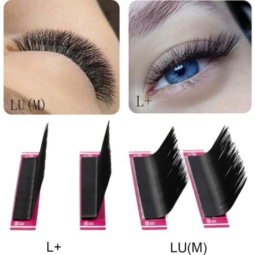 L+/LU/M Curl Mink Eyelash Extension 8-15mm Mix L+ Individual Eyelashes Matte Black False Lashes Soft Natural M Curl Makeup Lash
