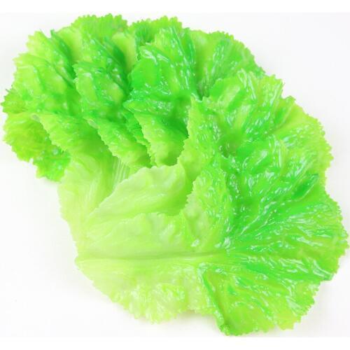 Artificial Cabbage Leaf Plastic Vegetable Green Lettuce Plastic Leaf PVC Lettuce Decoration
