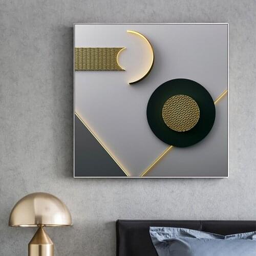 Minimalist abstract line Black White Wall Art Canvas Painting Geometric Round Posters Prints Wall Pictures for Living Room Decor