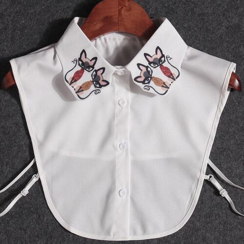 Fashion False Blouse Necktie shirt New decorative shawl solid color blouse Pure cotton collar wild spot decorative fake collar