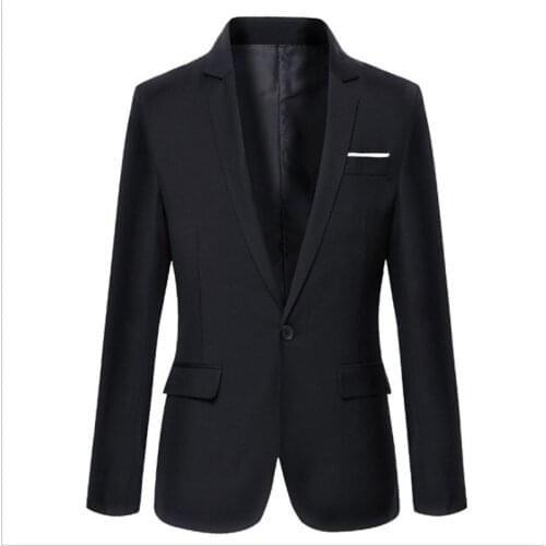 Men Business Blazers Spring Autumn Formal Mens Coat Male Fashion Solid Color Blazer Long Sleeve Lapel Slim and Fits M-5XL