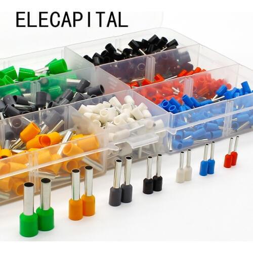 600 Pcs Copper Wire Crimp Tube Connector Spade Insulated Cord End Cable Wire Terminal Kit DIY Hand Tool Set For 22-10AWG