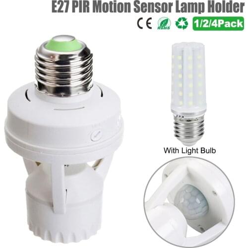 Bulb Socket Adapter Light Sensor E27 Bulb Adapter Motion Sensor Light Socket Infrared Security Lamp Bulb Holder