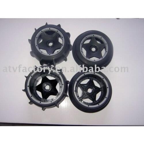 Sandy wheel rc car parts-tyre,inner foam,rim,screws,2 front and 2 rear