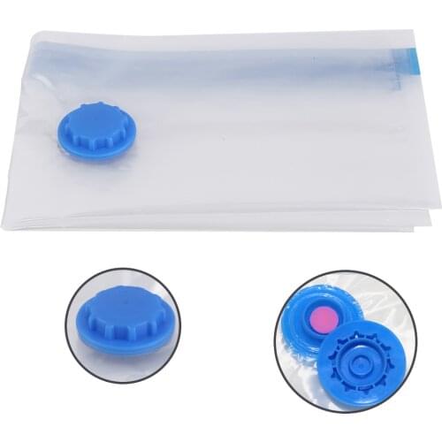 Plastic Transparent+blue Travel Package Storage Bag Large Space Saver Saving Storage Vacuum Seal Compressed Travel Organizer