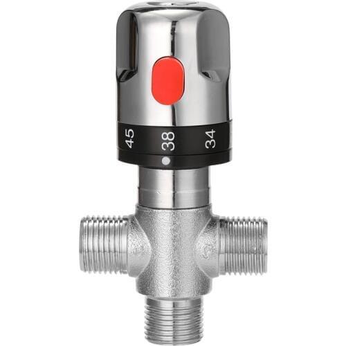 Adjustable Thermostatic Mixer Valve Brass Water Mixer Hot/Cold Water Mixing Temperature Control Valve For Home Water Heater