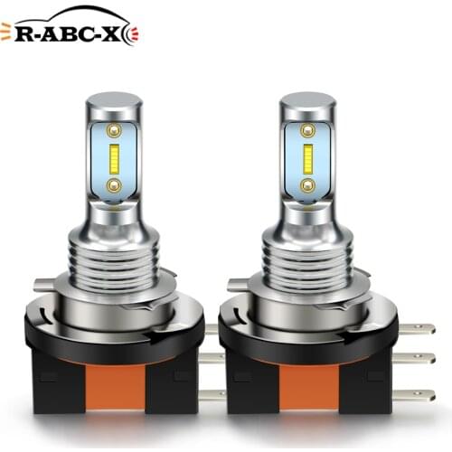 RUIANDSION 2Pcs H15 LED DRL Car Fog Lamp Auto Front Driving Lamp CSP 2000Lm Motor Vehicle Bulb 12V 24V 6000K 9W For VW Audi BMW