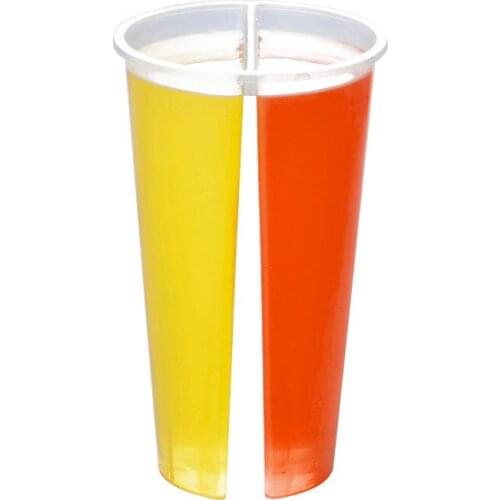 10pcs 700ml Creative Double Grid Disposable Plastic Cup Hot Cold Drink Juice Share Cup Couple Sharing Cup