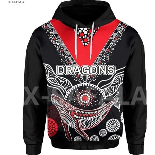 Dragons Anzac Day Indigenous 3D Printed Hoodie Man Women Harajuku Outwear Zipper Pullover Sweatshirt Casual Jacket L27