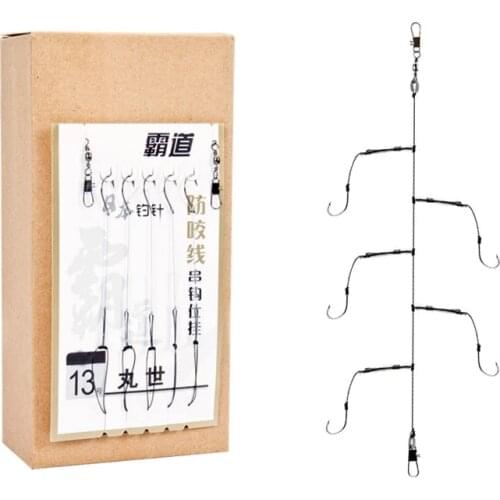 3 bags /lot fishing hooks japan with snap rolling swivel Anti-bite fishing PE braided line saltwater fish hooks