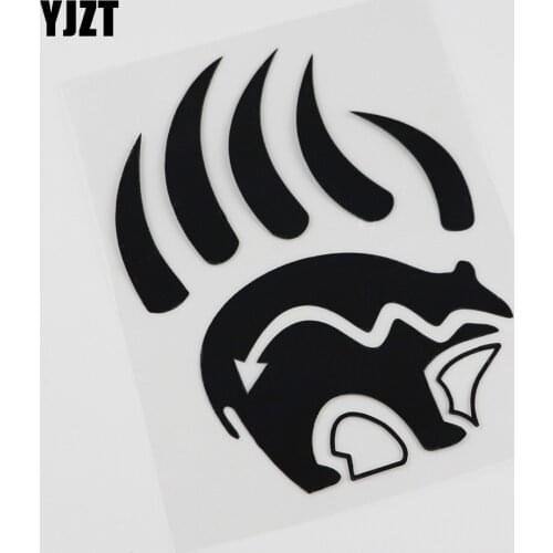 YJZT 11.1CMX14.5CM Cartoon Bear Paw Wilderness Wildlife Car Truck Vinyl Car Sticker 13C-0087