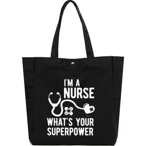 I Am A Nurse Gifts Large Capacity Ladies Tote Bag Personalized Canvas Bag Women Should Work Bag