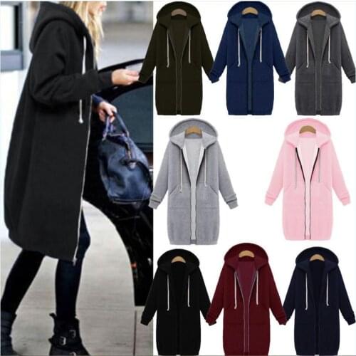 Kpytomoa Womens Autumn Winter Thickening Hoodies Leisure Loose Hooded Jacket Zipper Jacket Plus Size Sweatshirt пальто женское