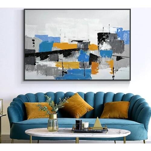 100% Hand Painted Abstract Oil Painting Wall Art Modern Minimalist Colorful Picture Canvas Home Decor For Living Room No Frame