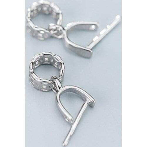 100% 925 Sterling Silver Necklace Connector Clasps Handmade Gem Jades Charm Pendant Silver Clip Hooks DIY Jewelry Componenets