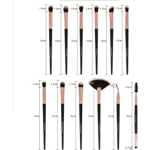 12 Pcs Makeup Brush Suit Soft Contour Powder Foundation Eye Shadow Concealer Eyebrow Highlight Blush Lips Make Up Tool Nylon